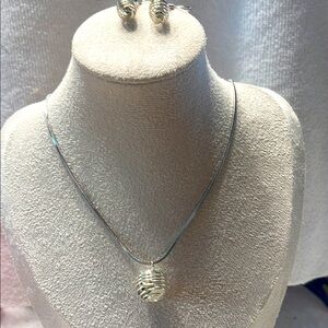 Elegant Silver Necklace and Earring Set
